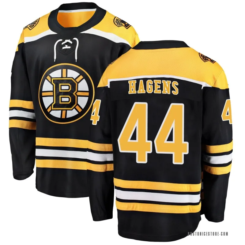 Black Men's James Hagens Boston Bruins Breakaway Home Jersey
