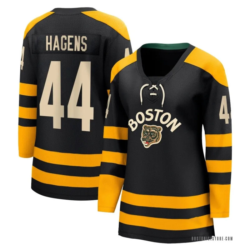 Black Women's James Hagens Boston Bruins Breakaway 2023 Winter Classic Jersey