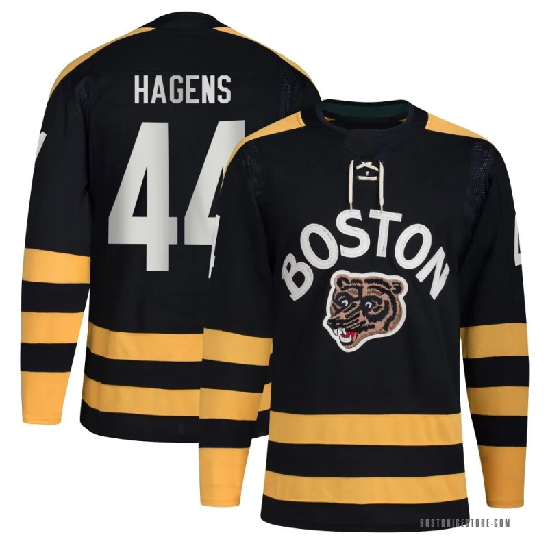 Black Youth James Hagens Boston Bruins Authentic 2023 Winter Classic Jersey