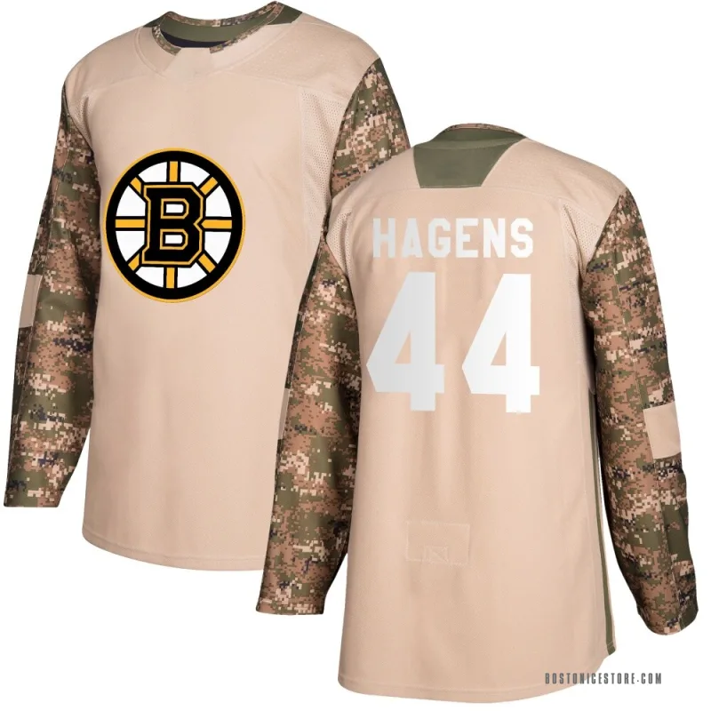 Camo Men's James Hagens Boston Bruins Authentic Veterans Day Practice Jersey