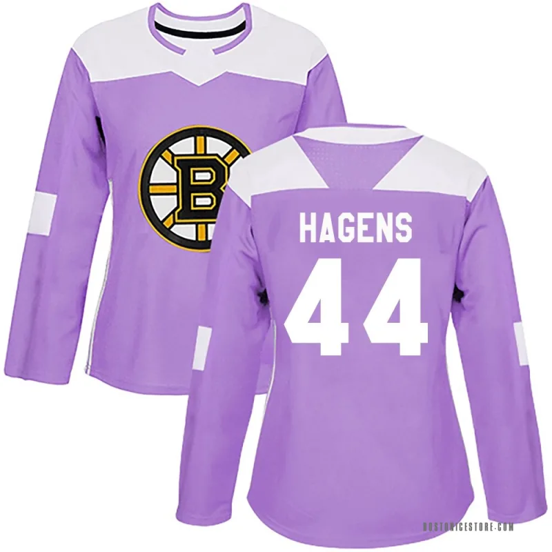 Purple Women's James Hagens Boston Bruins Authentic Fights Cancer Practice Jersey