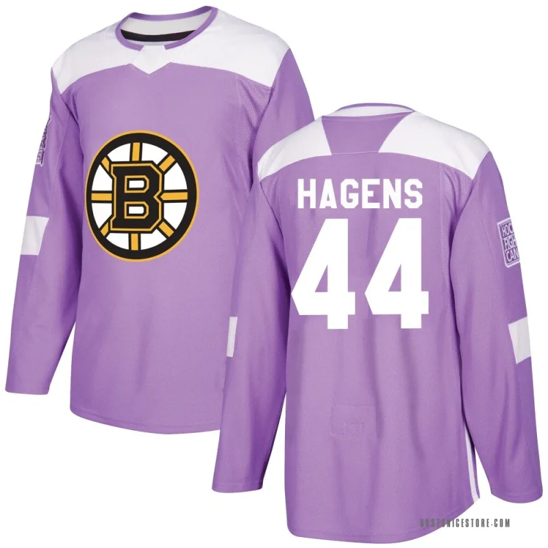 Purple Youth James Hagens Boston Bruins Authentic Fights Cancer Practice Jersey