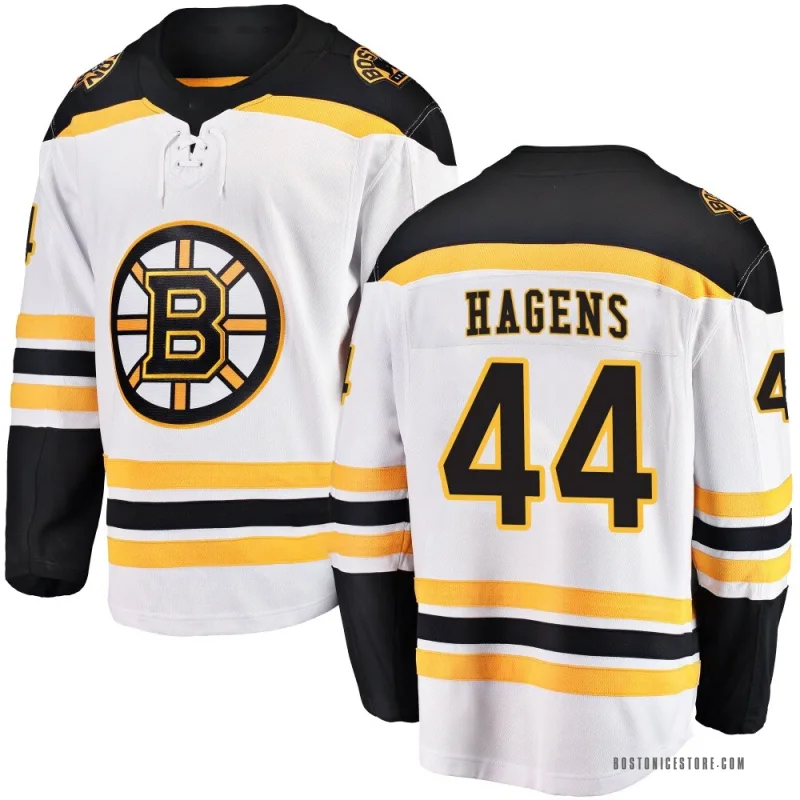 White Men's James Hagens Boston Bruins Breakaway Away Jersey