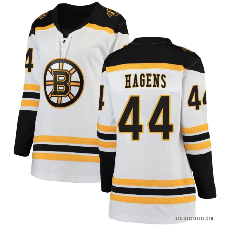 White Women's James Hagens Boston Bruins Breakaway Away Jersey